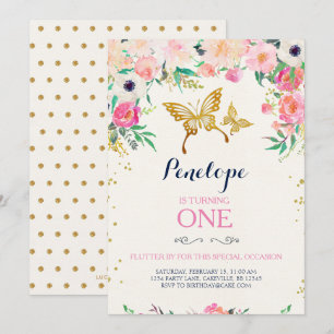 Schmetterlings-Geburtstags-Einladung Einladung