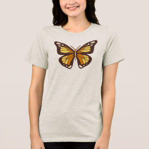 Schmetterlings-Grafikt-Shirt für Frauen Tri-Blend Shirt