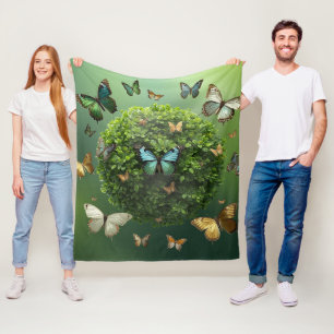 Schmetterlings-Harmonie-Natursphäre-Fleece-Decke Fleecedecke