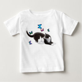 Schmetterlings-Katzen-Säuglings-T - Shirt