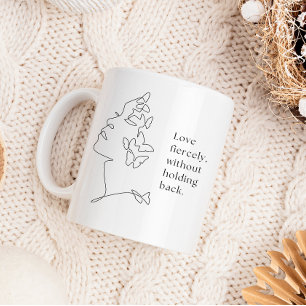 Schmetterlings-Liniengrafik-Tasse 'Wilde Liebe' Kaffeetasse