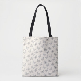 Schmetterlings-Linienkunst-Muster Tasche