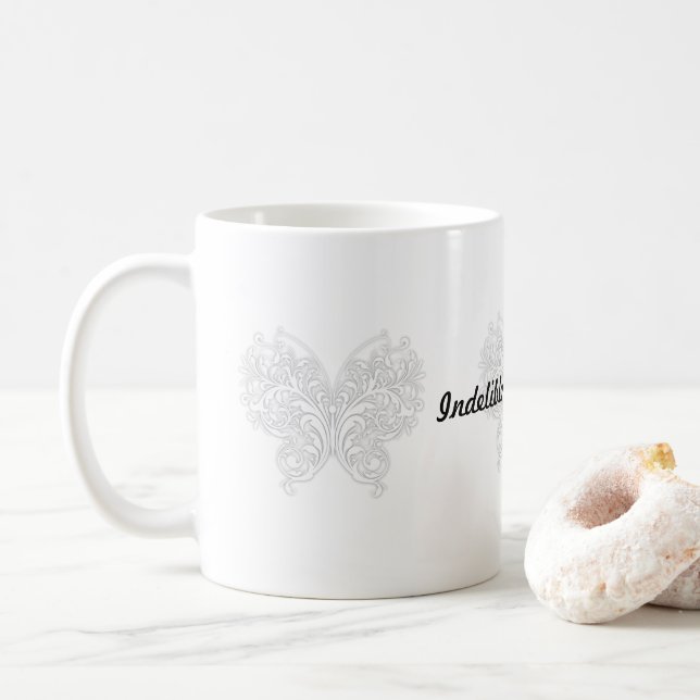 Schmetterlings-Logo-Tasse IPC drei Kaffeetasse (Mit Donut)