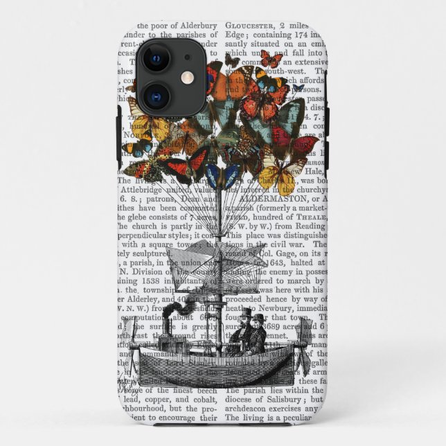 Schmetterlings-Luftschiff Case-Mate iPhone Hülle (Rückseite)