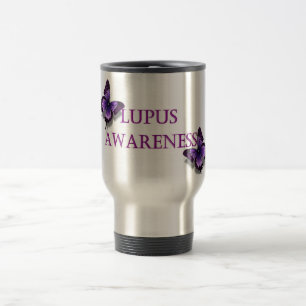 Schmetterlings-Lupus-Bewusstseins-Kaffeetasse Reis Reisebecher
