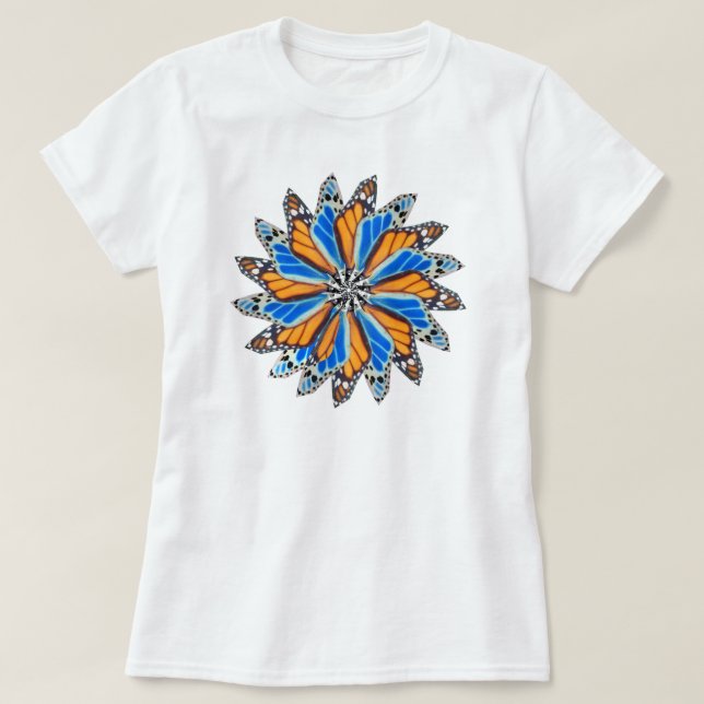 Schmetterlings-Mandala 2 T-Shirt (Design vorne)