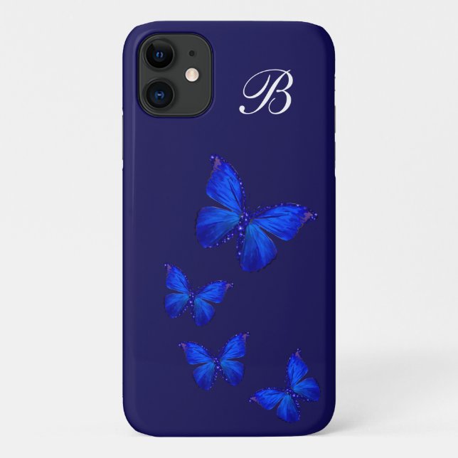 Schmetterlings-Monogramm mit Mädchen-Touch Case-Mate iPhone Hülle (Rückseite)