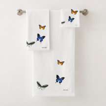 Schmetterlings-Muster-Badezimmer-Tuch-Set