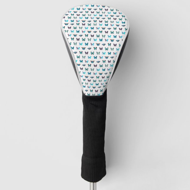 Schmetterlings-Muster (weiß) Golf Headcover (Vorderseite)