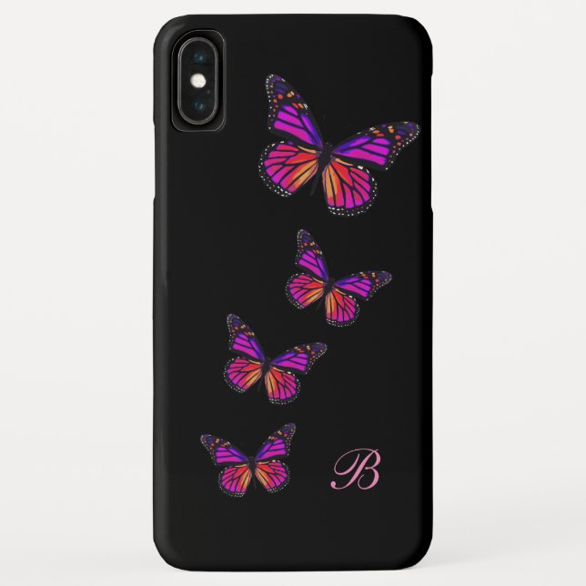 Schmetterlings-Natur-Thema-Monogramm Case-Mate iPhone Hülle (Rückseite)