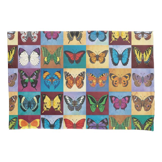 Schmetterlings-Patchwork Kissenbezug (Vorderseite)