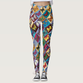 Schmetterlings-Patchwork Leggings