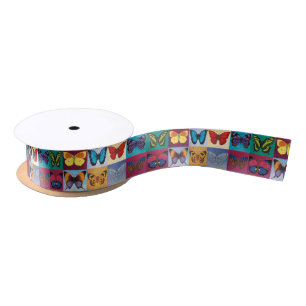 Schmetterlings-Patchwork Satinband