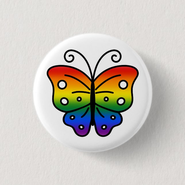 Schmetterlings-Pin-Badge für schwule Pride Button (Vorderseite)
