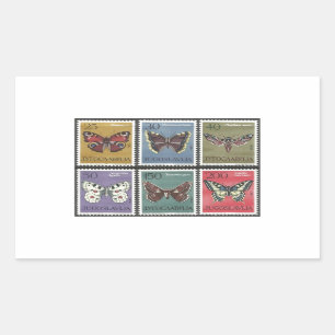 Schmetterlings-Porto-Briefmarken Rechteckiger Aufkleber