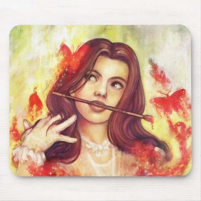 "Schmetterlings-Ruf" Mousepad (Vorne)