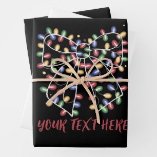 Schmetterlings-Schleife Personalisierte Weihnachts Geschenkpapier Set