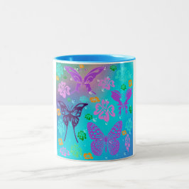 Schmetterlings-schöne Aloha hawaiische Zweifarbige Tasse