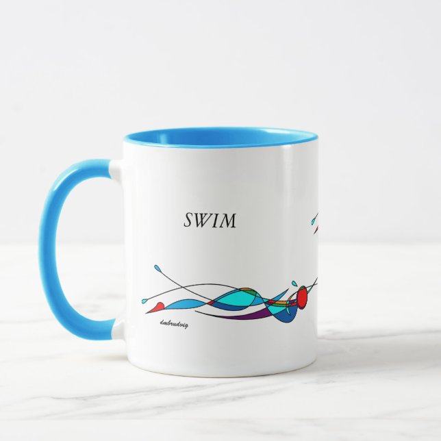Schmetterlings-Schwimmen-Linie und Farbe Tasse (Links)
