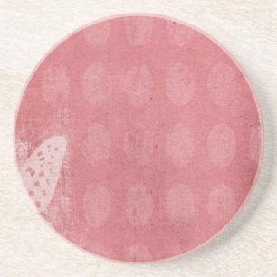Schmetterlings-Silhouette auf rosa Grunge Sandstein Untersetzer