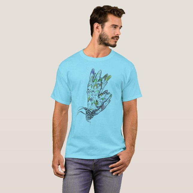 Schmetterlings-Spitzengraphiken der Männer nahmen T-Shirt (Vorne ganz)