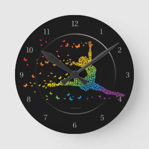 Schmetterlings-Tänzer Runde Wanduhr