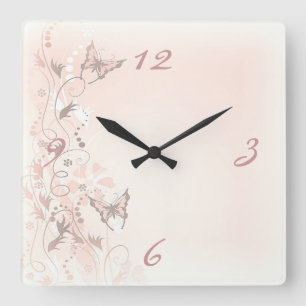 Schmetterlings-Uhr Quadratische Wanduhr