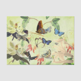 SCHMETTERLINGS-UND MAGNOLIEN-SEIDENPAPIER SEIDENPAPIER
