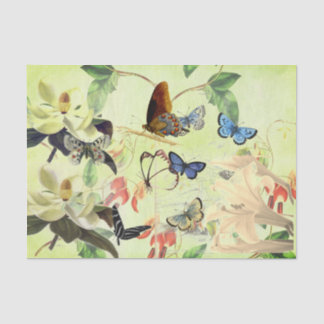 SCHMETTERLINGS-UND MAGNOLIEN-SEIDENPAPIER SEIDENPAPIER