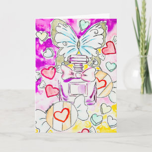 Schmetterlings Valentinstagskarte Karte