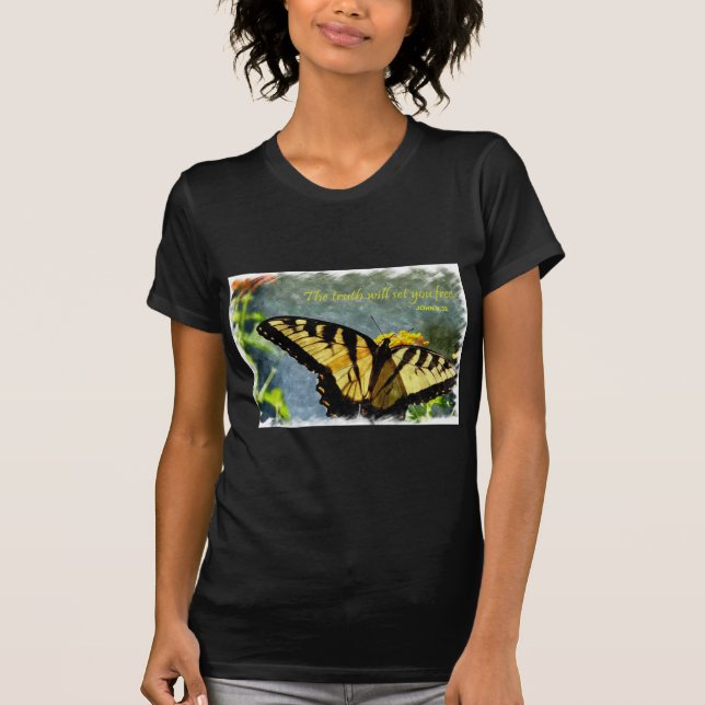 Schmetterlings-Wahrheit soll Set Sie frei T-Shirt (Vorderseite)