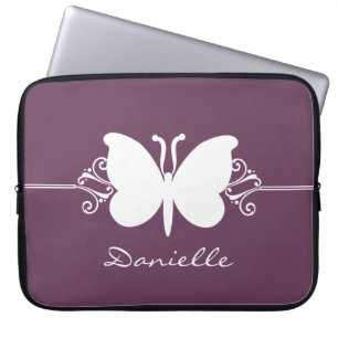 Schmetterlings-Wirbels-Laptop-Hülse, lila Laptopschutzhülle