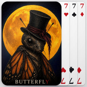 Schmetterlings-Zylinderhut-Gotischer Surrealismus Spielkarten