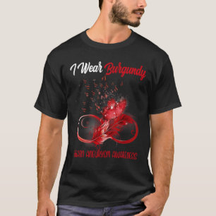 Schmetterlingsband Feder Gehirn Aneurysma Bewussts T-Shirt