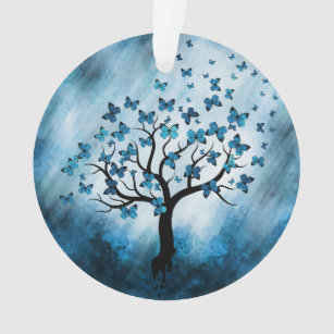 Schmetterlingsbaum - Blauer Marmornebel Ornament