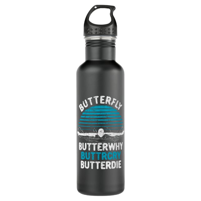 Schmetterlingsbecken - Grund Edelstahlflasche (Vorderseite)