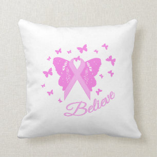 Schmetterlingsbewusstsein in Rosa Ribbon Kissen