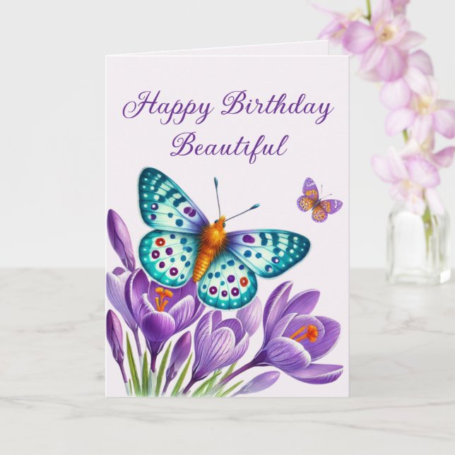 Schmetterlingsblicke unter den Blume Karte (Orchidee)