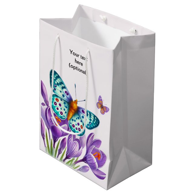 Schmetterlingsblicke unter den Blume Mittlere Geschenktüte (Vorderseite Schrägansicht)