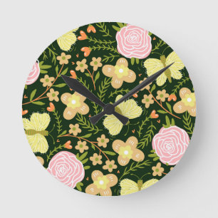 Schmetterlingsblume Runde Wanduhr