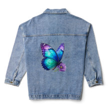 Schmetterlingsblumen-Denimjacke
