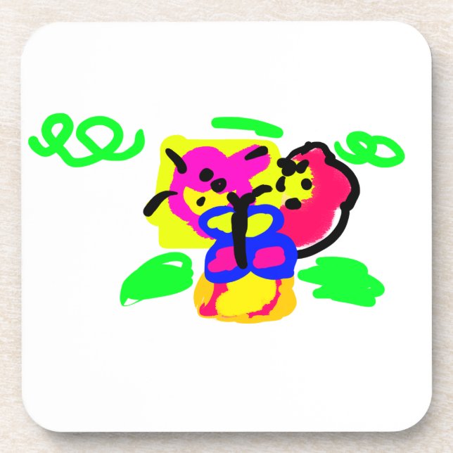 Schmetterlingsblumen Getränkeuntersetzer (Vorderseite)