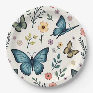 Schmetterlingsblumen Pappteller