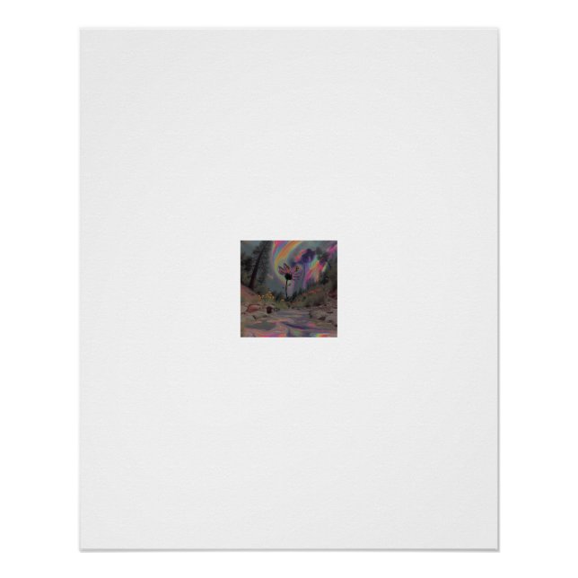 Schmetterlingsblumen-Regenbogen-Waldstrom Poster (Vorderseite)
