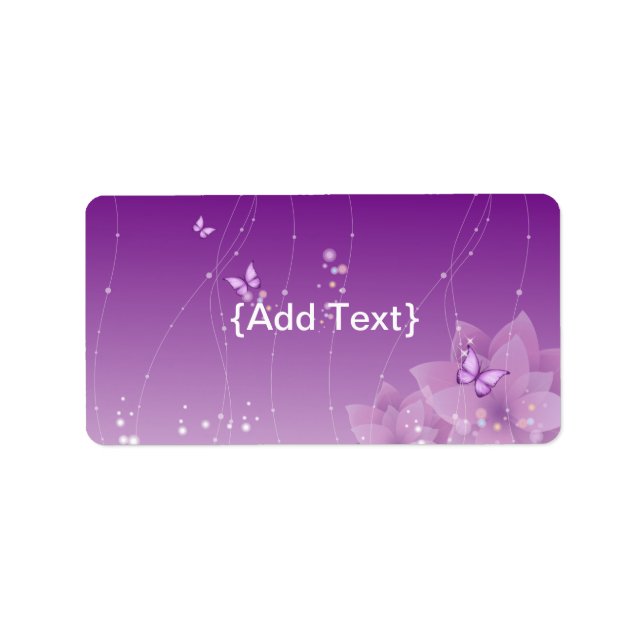 Schmetterlingsblumen und violette Blumen Adressaufkleber (Vorne)