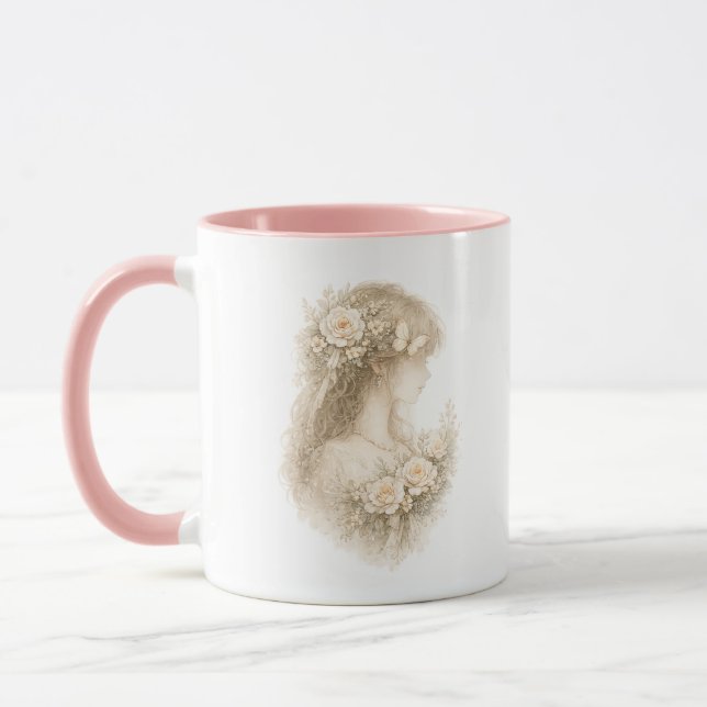 Schmetterlingsblüten Blumenmädchen Tasse (Links)