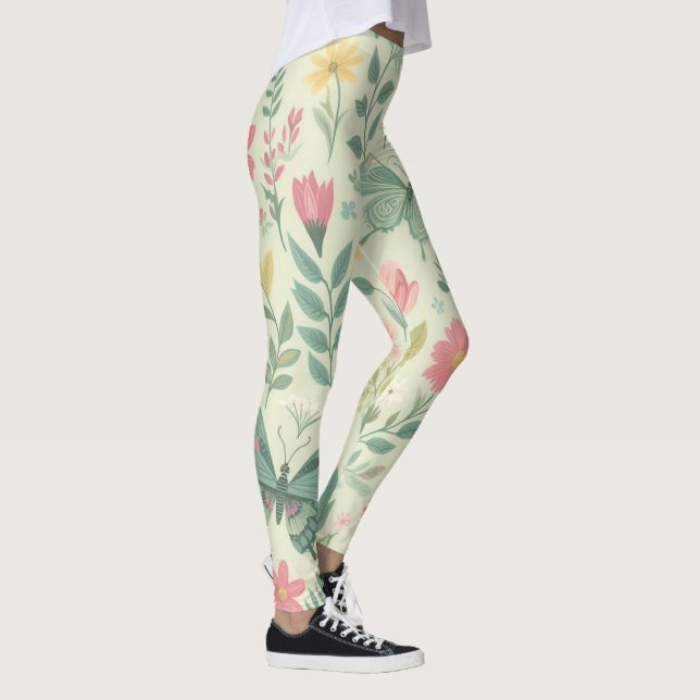 Schmetterlingsblüten: Schmetterlingsgebläse Leggings (Rechts)