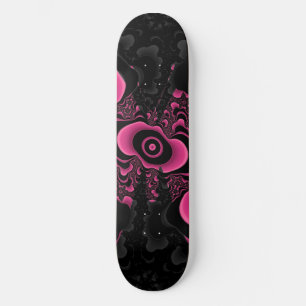 Schmetterlingsdeck aus schwarzem und rosa Fraktal Skateboard