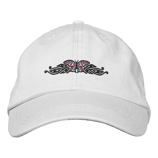 Schmetterlingsdesign bestickte Hülle Kappe (Vorderseite)