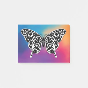 Schmetterlingsdesign mit Sonnenuntergangfarben Post-it Klebezettel